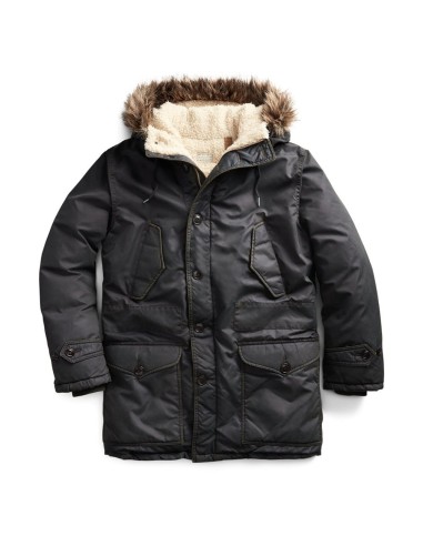 RRL by Ralph Lauren Faux-Fur-Trim Parka Deep Navy pas cher