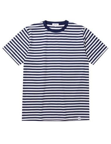 Norse Projects Niels Classic Stripe SS T-Shirt Dark Navy de pas cher