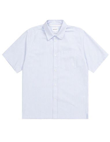 Norse Projects Ivan Oxford Monogram SS Shirt Blue Stripe la colonne vertébrale