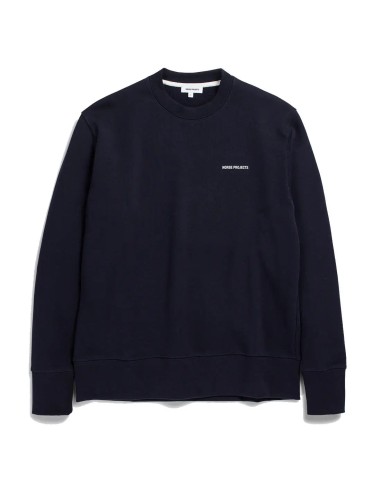 Norse Projects Arne Logo Sweat Dark Navy store