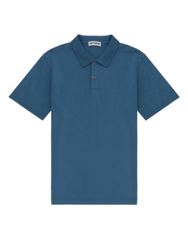 Left Hand Polo Shirt Mid Blue en linge