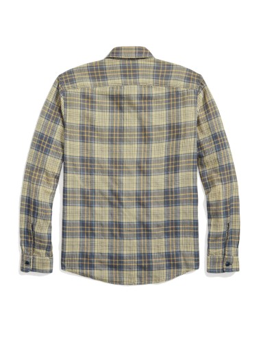 RRL by Ralph Lauren Plaid Twill Workshirt Faded Blue/Yellow 50% de réduction en Octobre 2024