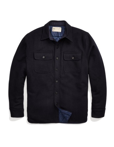 RRL by Ralph Lauren Quilted Wool Melton Overshirt Navy / Blue prix pour 