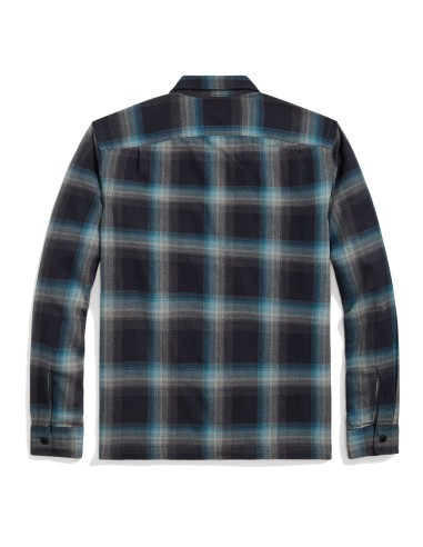 RRL by Ralph Lauren Plaid Jaspe Twill Camp Workshirt Black/Blue à prix réduit toute l'année