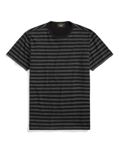 RRL by Ralph Lauren Indigo Striped Jersey T-Shirt Black Multi vente chaude votre 