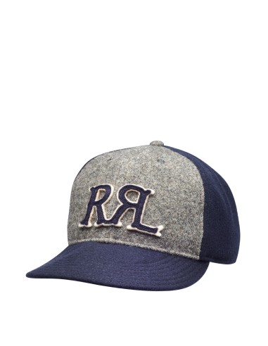 RRL by Ralph Lauren Logo-Patch Felt Ball Cap Navy/Grey paiement sécurisé