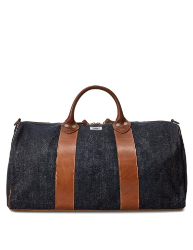 RRL by Ralph Lauren Leather-Trim Denim Duffel Indigo pas cher