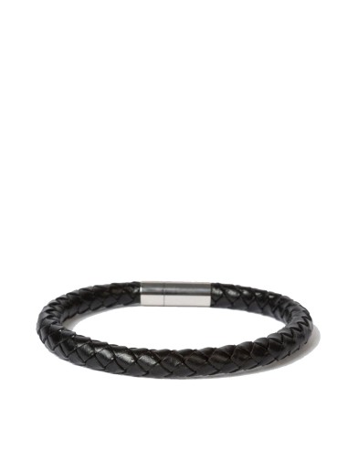 Paul Smith Bracelet Leather Plait Black Profitez des Offres !