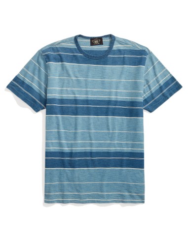 RRL by Ralph Lauren Indigo Striped Jersey T-Shirt Indigo / Cream de France