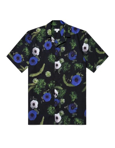 Sunspel Go Camp Collar Shirt Sea Moss Print meilleur choix