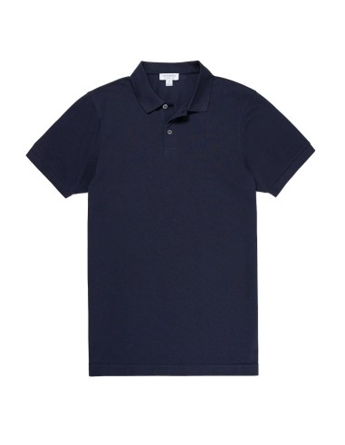 Sunspel Pique Polo Shirt Navy du meilleur 