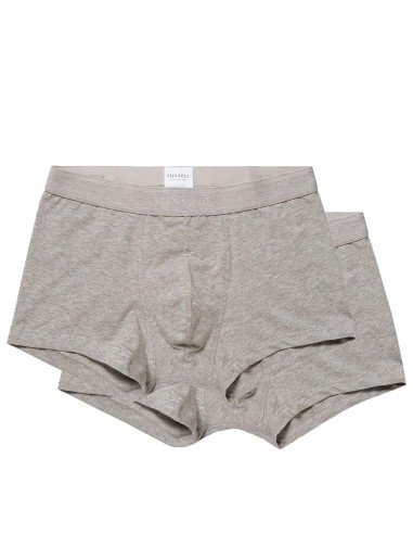 Sunspel Stretch Cotton 2 Pack Trunks Grey Melange de l' environnement