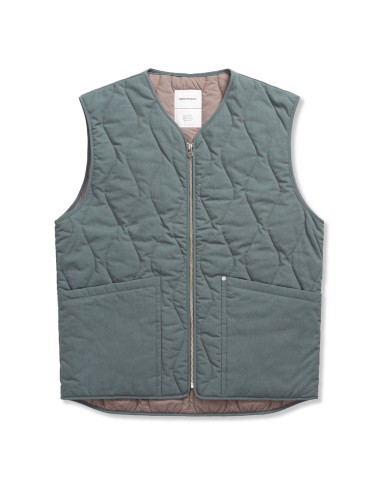 Norse Projects Peter Tab Series Gilet Dried Sage Green rembourrage situé sous