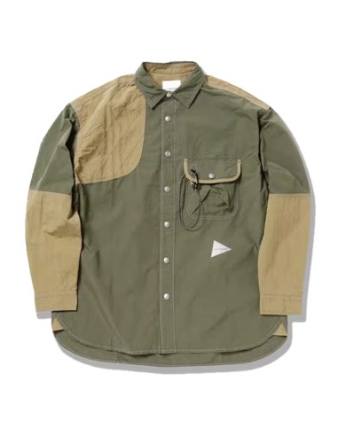 And Wander Cordura Rip Mix Shirt Khaki de France