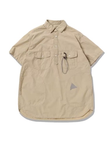 And Wander Cordura Typewriter S/S Over Shirt Beige Faites des économies