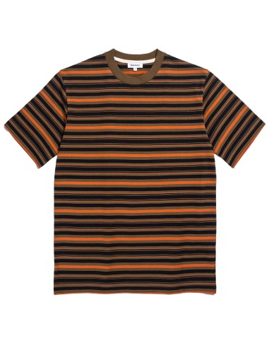 Norse Projects Johannes Multistripe SS Tee Dark Olive destockage