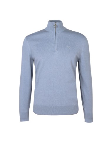 Barbour Taines Half-Zip Knit Washed Blue Fin de série