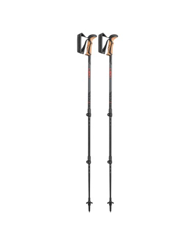 Leki Poles Khumbu Dark Anthracite / White / Bright Red français