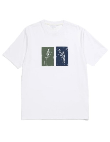 Norse Projects Johannes Lino Cut Reeds T-Shirt Calcite Blue pas cher 