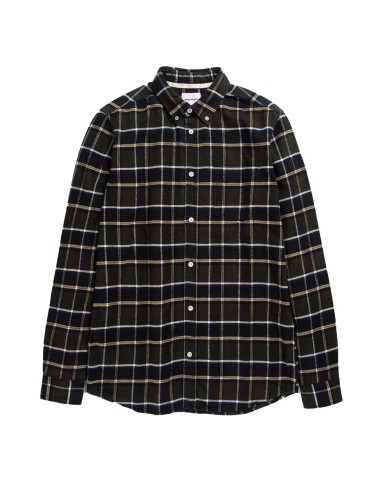 Norse Projects Anton Brushed Flannel Check Shirt Beech Green Par le système avancé 