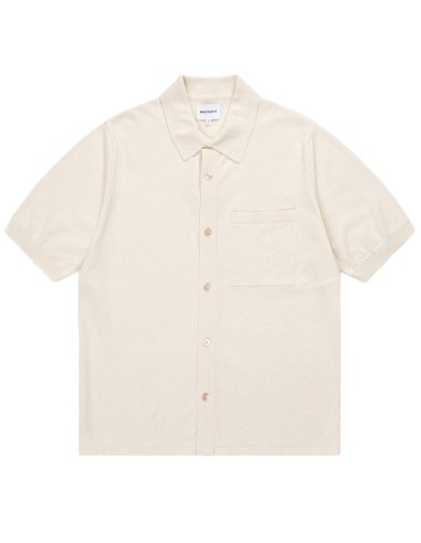 Norse Projects Rollo Cotton Linen SS Shirt Kit White brillant des détails fins