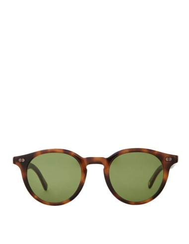 Garrett Leight Clune X 47 Sunglasses Spotted Brown Shell/Pure Green JUSQU'A -70%! 