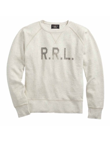 RRL by Ralph Lauren Logo Fleece Pullover Oatmeal Heather vente chaude votre 