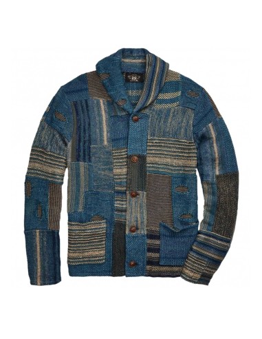 RRL by Ralph Lauren Patchwork Cardigan Indigo Multi du meilleur 