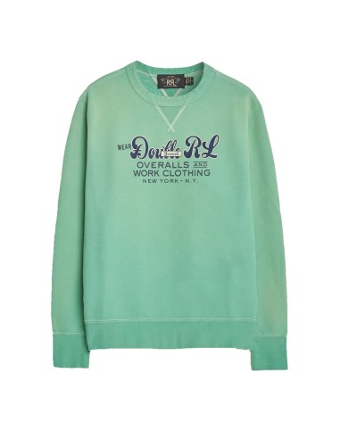 RRL by Ralph Lauren Garment-Dyed Logo Fleece Sweatshirt Turquoise Amélioration de cerveau avec