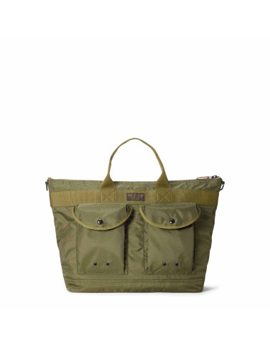 RRL by Ralph Lauren Nylon Canvas Utility Messenger Bag Olive Drab français