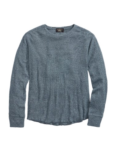 RRL by Ralph Lauren Waffle-Knit Crewneck Blue Heather pour bénéficier 