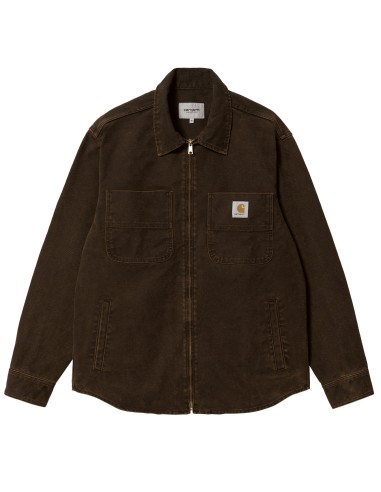 Carhartt WIP L/S Garen Shirt Jac Black / Deep H Brown Stone Washed les ctes