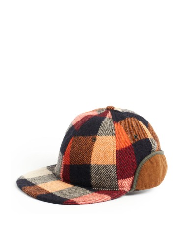 RRL by Ralph Lauren Plaid Wool Earflap Cap Orange Multi 50-70% off 