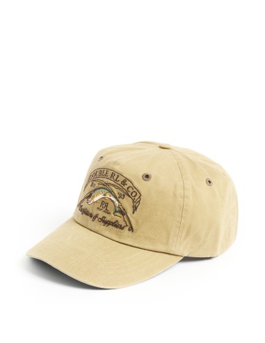 RRL by Ralph Lauren Embroidered Twill Ball Cap Khaki de la marque