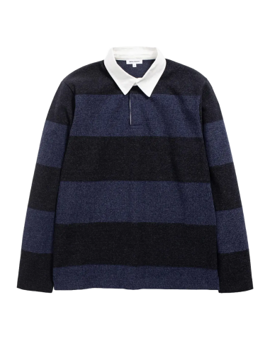 Norse Projects Ruben Brushed Jersey Rugby LS Polo Navy la chaussure