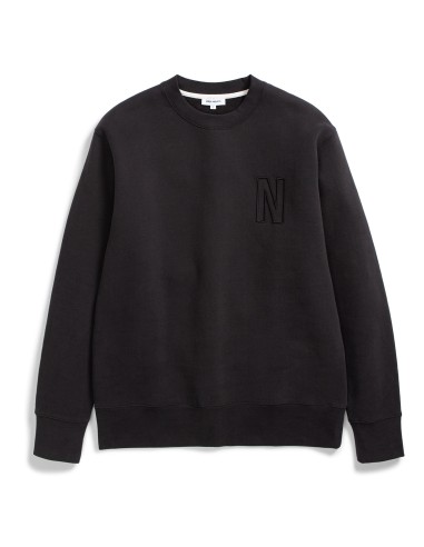 Norse Projects Arne Relaxed Brushed Fleece N Logo Sweat Black la chaussure