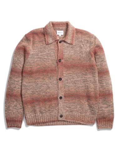 Norse Projects Erik Space Dye Knit Jacket Blood Orange plus qu'un jeu 