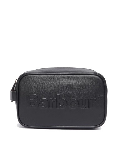 Barbour Debossed Logo Leather Wash Bag Classic Black Voir les baskets