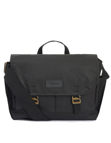 Barbour Essential Wax Messenger Bag Classic Black livraison et retour toujours gratuits