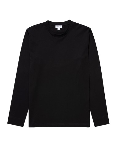 Sunspel Long Sleeve Riviera Midweight T-Shirt Black pour bénéficier 