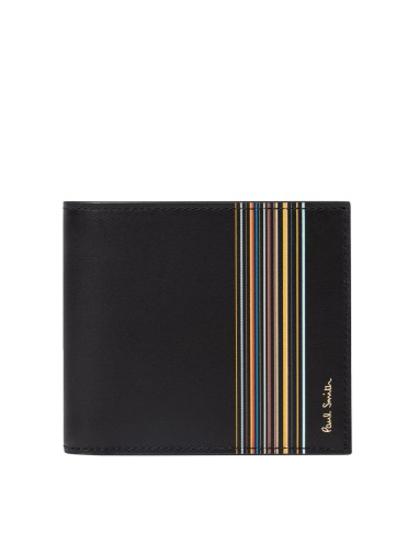 Paul Smith Signature Stripe Block Billfold Wallet Black Venez acheter