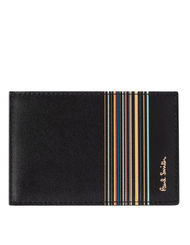 Paul Smith Signature Stripe Block Credit Card Holder Black paiement sécurisé