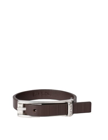 Paul Smith Leather Shadow Stripe Bracelet Brown les muscles