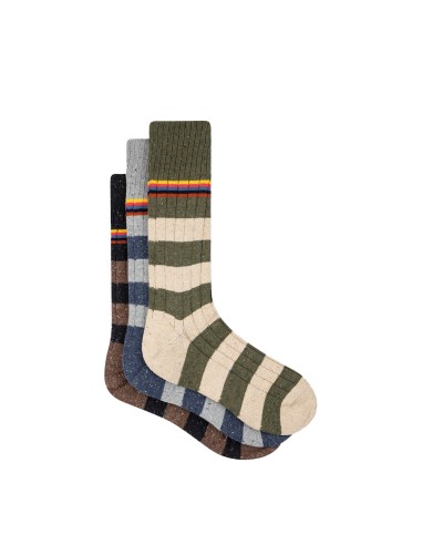 Paul Smith Stripe Ribbed Socks Three Pack Multi 50-70% off 