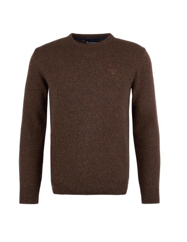 Barbour Essential Tisbury Crew Neck Jumper Dark Sand Paris Déstockage Promo