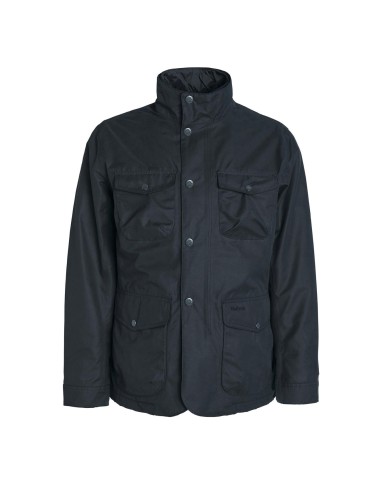 Barbour Ogston Waxed Cotton Jacket Black pas cher chine