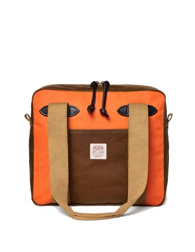 Filson Tin Cloth Tote Bag With Zipper Dark Tan / Flame livraison et retour toujours gratuits