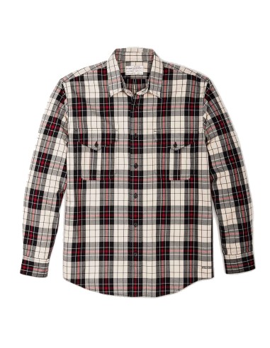 Filson Light Weight Alaskan Guide Shirt Guide Light Cotton Off-white Black Red Venez découvrir notre 