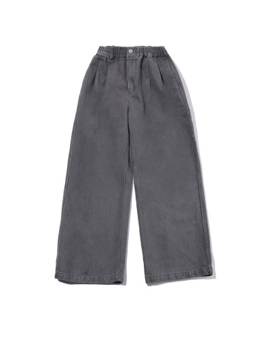 Kappy Two Tuck Wide Kation Pants Gray une grave pollution 