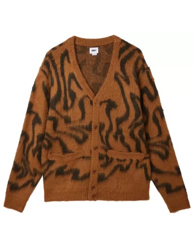 Obey Pally Cardigan Catechu Wood Multi rembourrage situé sous